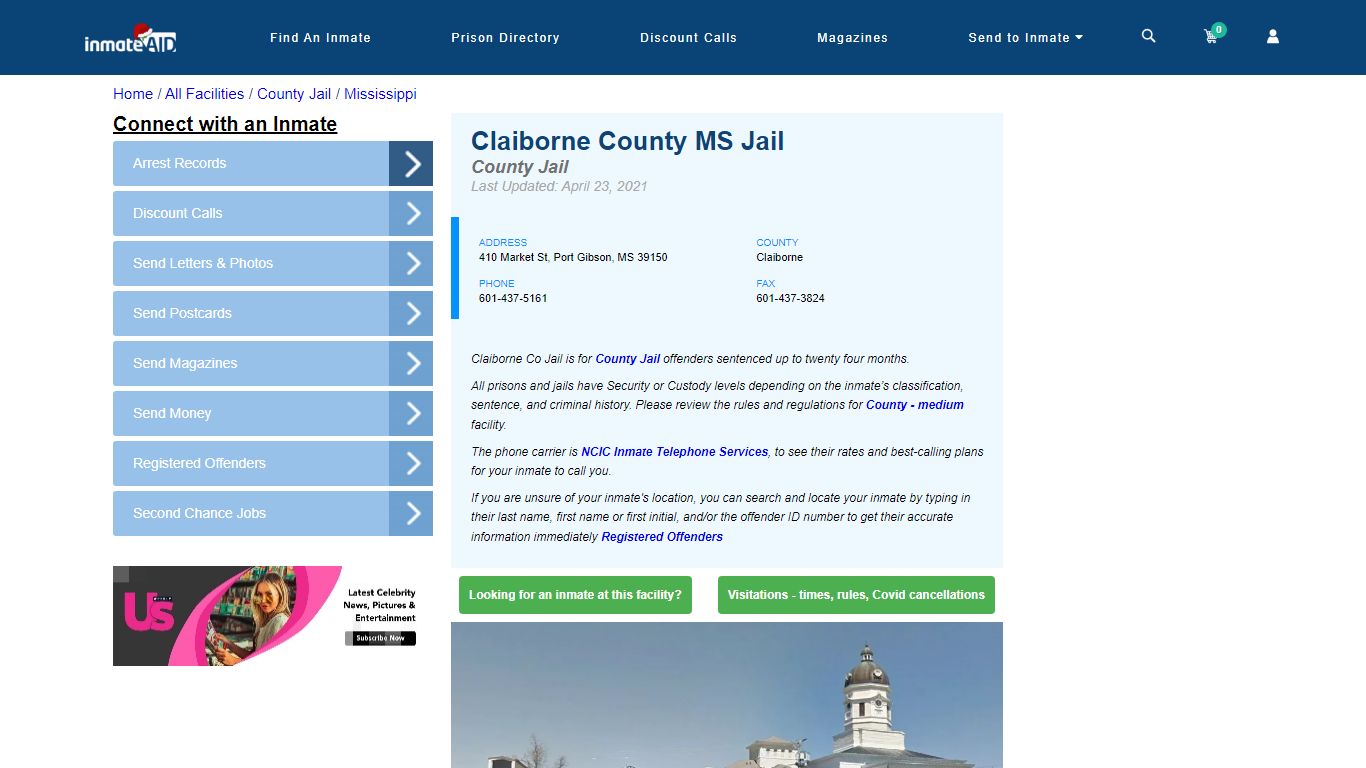 Claiborne County MS Jail - Inmate Locator - Port Gibson, MS